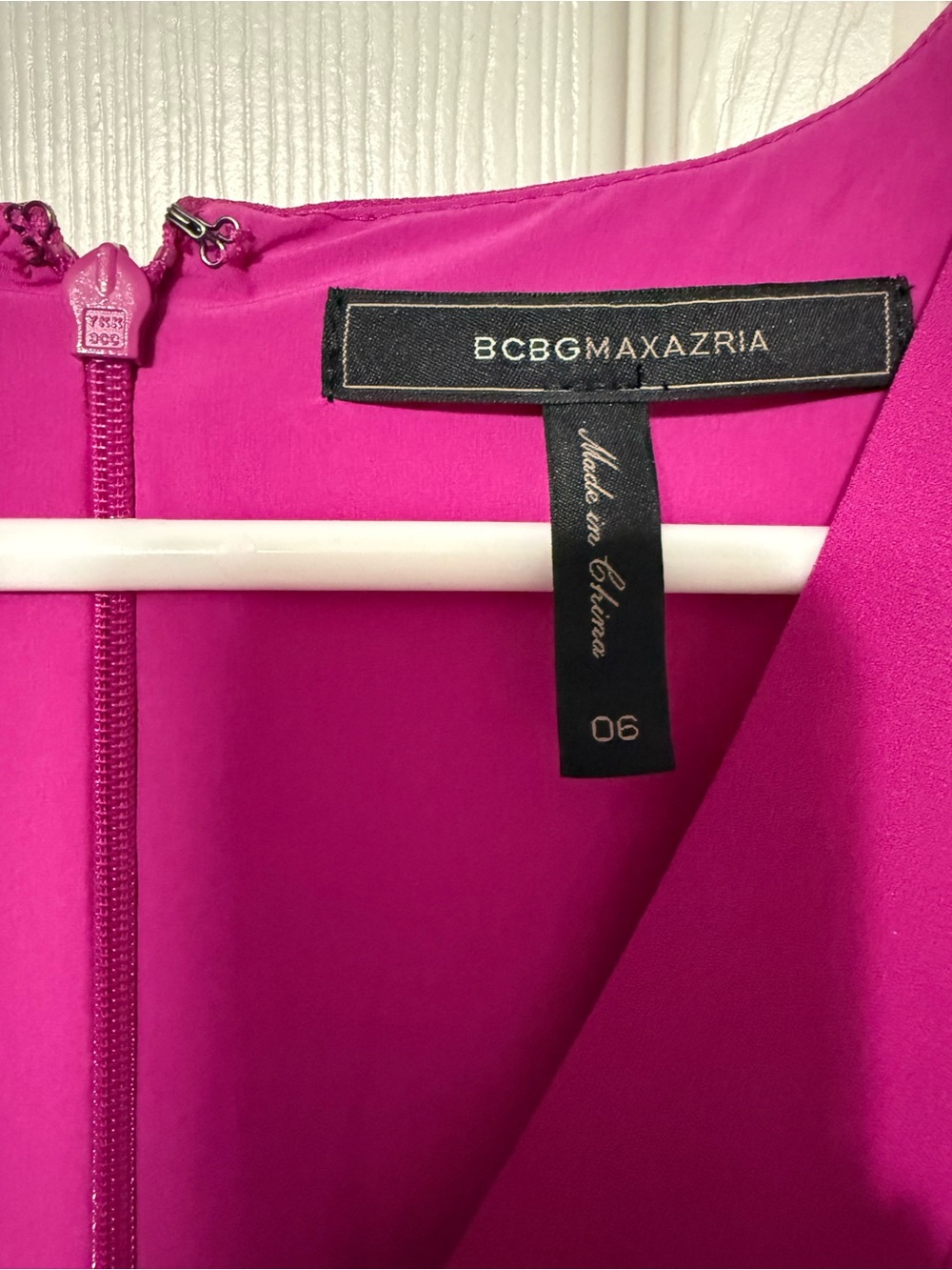 BCBGMaxAzria Fuchsia Ruffle V-Neck Mini Dress - Picture 3 of 5